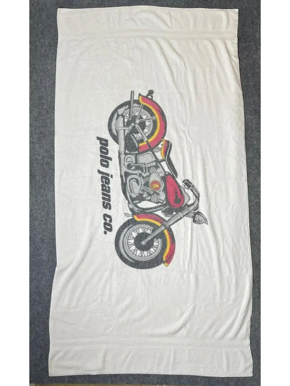 Vtg Ralph Lauren POLO JEANS COMPANY MOTORCYCLE Huge Jumbo Beach Towel